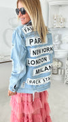 Fashion Tour Distressed Denim Jacket-160 Jackets-American Bazi-Coastal Bloom Boutique, find the trendiest versions of the popular styles and looks Located in Indialantic, FL