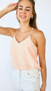 Everyday V-Neck Cami Top - Light Peach-100 Sleeveless Tops-Zenana-Coastal Bloom Boutique, find the trendiest versions of the popular styles and looks Located in Indialantic, FL