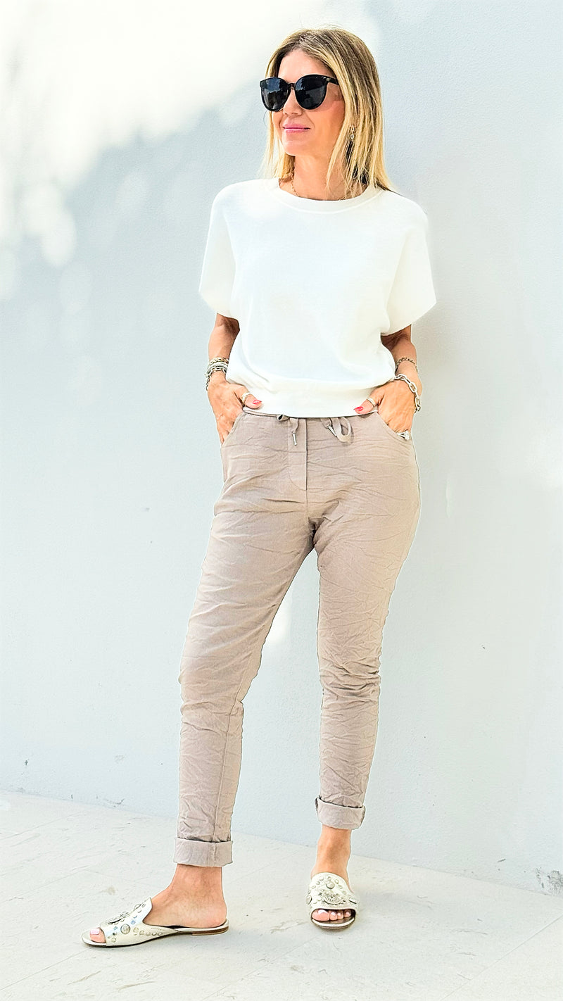 Love Endures Italian Jogger - Dark Taupe-180 Joggers-Italianissimo-Coastal Bloom Boutique, find the trendiest versions of the popular styles and looks Located in Indialantic, FL