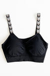 One Size Metallic Chevron On Black Bra-220 Intimates-Strap-its-Coastal Bloom Boutique, find the trendiest versions of the popular styles and looks Located in Indialantic, FL