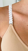 Strap Situation Bra - Nude W Pearl Lace Plunge-220 Intimates-Strap-its-Coastal Bloom Boutique, find the trendiest versions of the popular styles and looks Located in Indialantic, FL