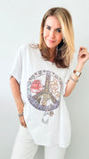 Peace For All Italian Graphic Tee-110 Short Sleeve Tops-Italianissimo-Coastal Bloom Boutique, find the trendiest versions of the popular styles and looks Located in Indialantic, FL