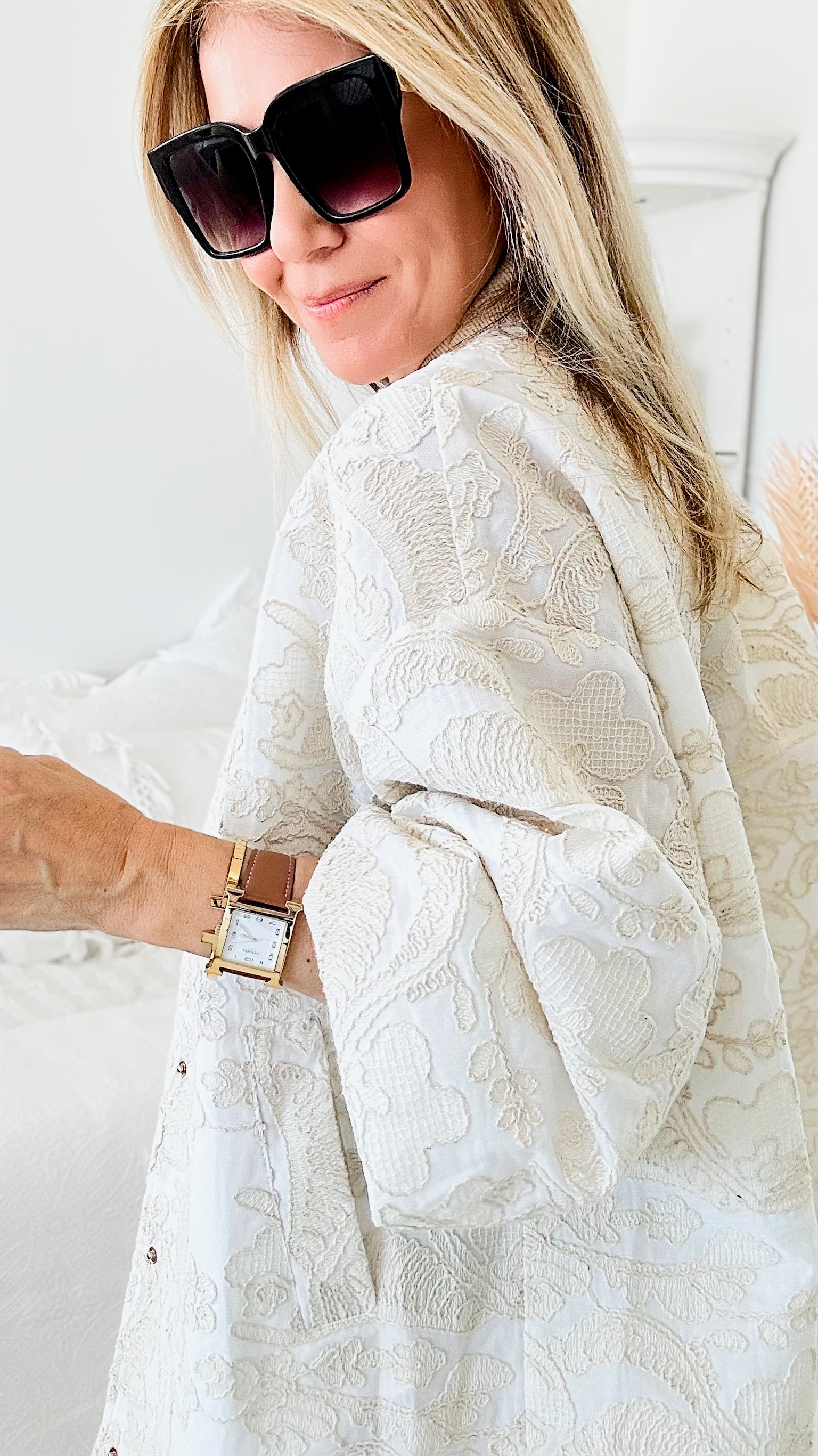 Embroidered Snap Front Jacket-160 Jackets-TOUCHE PRIVE-Coastal Bloom Boutique, find the trendiest versions of the popular styles and looks Located in Indialantic, FL