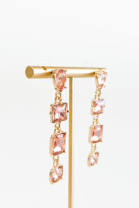 CZ Pear & Emerald Teardrop Earrings - Gold Peach-230 Jewelry-LA JEWELRY PLAZA-Coastal Bloom Boutique, find the trendiest versions of the popular styles and looks Located in Indialantic, FL