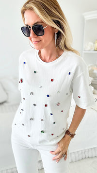 Las Vegas Tee - White-110 Short Sleeve Tops-LA' ROS-Coastal Bloom Boutique, find the trendiest versions of the popular styles and looks Located in Indialantic, FL