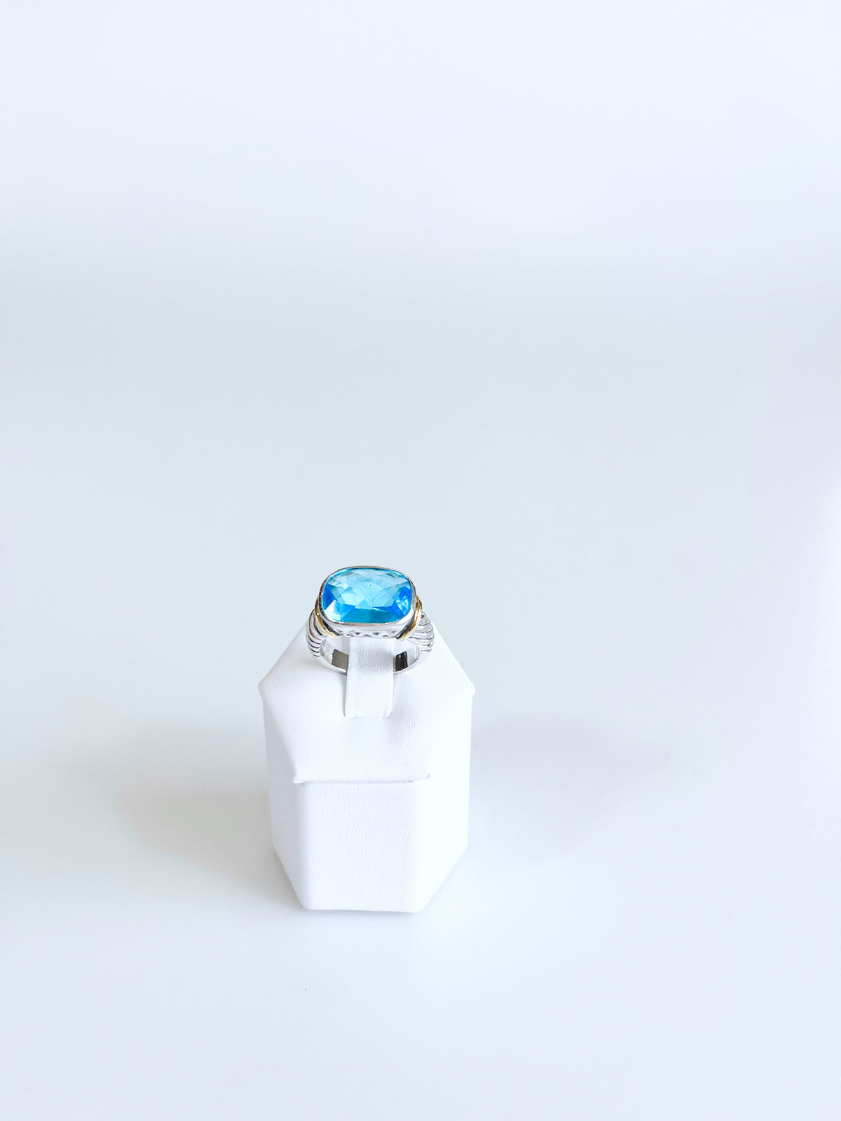 Sterling Silver Cable Twist Two Tone Ring - Bahamian Blue-230 Jewelry-Oriental Treasure-Coastal Bloom Boutique, find the trendiest versions of the popular styles and looks Located in Indialantic, FL
