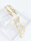 Gold Paper Clip Choker Necklace-230 Jewelry-Wona Trading-Coastal Bloom Boutique, find the trendiest versions of the popular styles and looks Located in Indialantic, FL