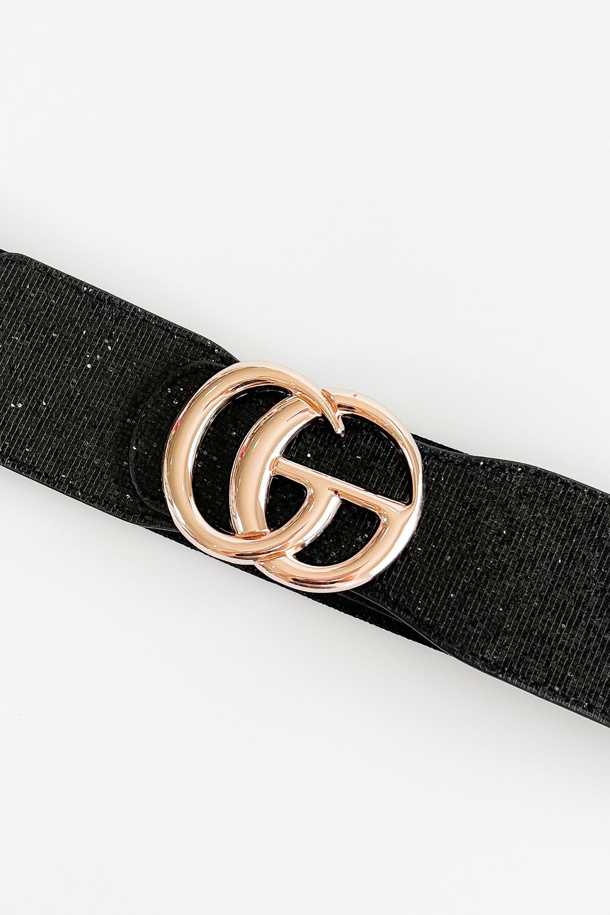 Glitter Elastic Belt - Black-260 Other Accessories-Bag Boutique-Coastal Bloom Boutique, find the trendiest versions of the popular styles and looks Located in Indialantic, FL