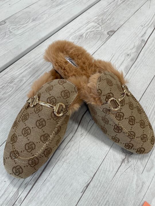 Boulevard Bliss Fur Mule Slipper - Brown-250 Shoes-FOREVER LINK-Coastal Bloom Boutique, find the trendiest versions of the popular styles and looks Located in Indialantic, FL