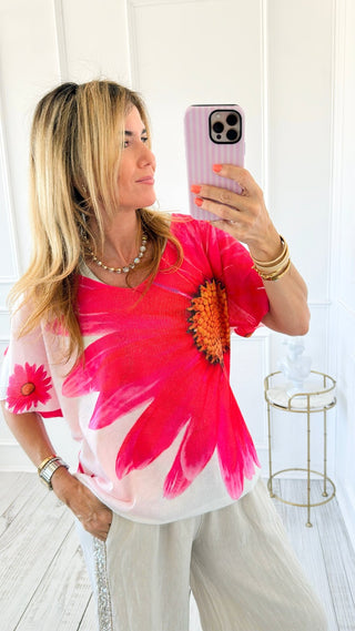 Island Bloom Boatneck Italian Monaco Top