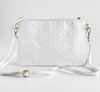 Italian Textured Leather Zip Clutch-White-240 Bags-DEDA LEATHER-Coastal Bloom Boutique, find the trendiest versions of the popular styles and looks Located in Indialantic, FL