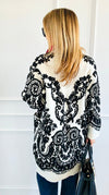 Jacquard Cardigan-150 Cardigans/Layers-Z STUDIO-Coastal Bloom Boutique, find the trendiest versions of the popular styles and looks Located in Indialantic, FL