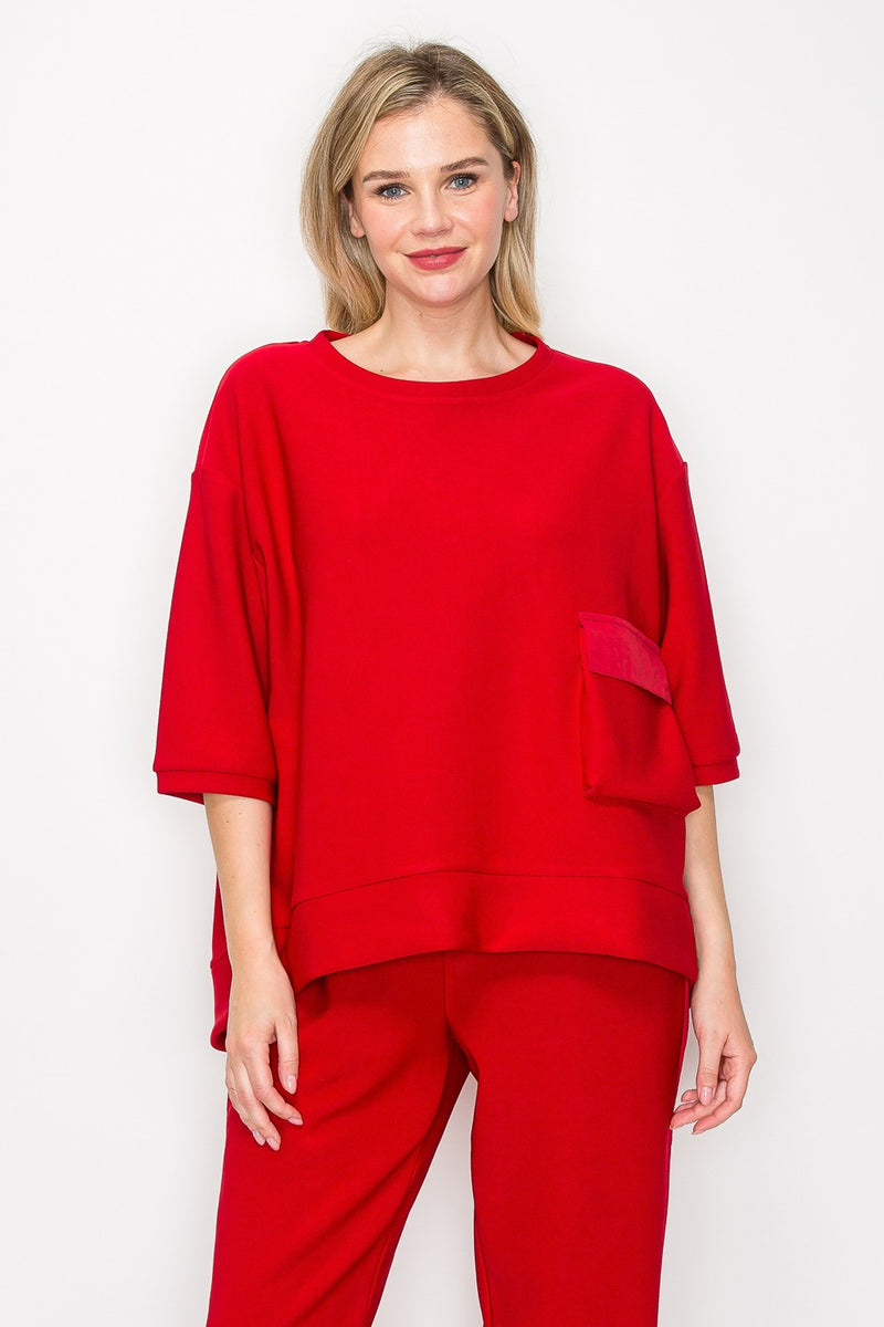 Santorini By Night High Low Top - Red-130 Long Sleeve Tops-Joh Apparel-Coastal Bloom Boutique, find the trendiest versions of the popular styles and looks Located in Indialantic, FL