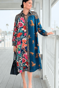 Jungle Bloom Mixed Print Dress