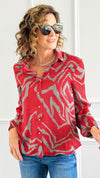 Jungle Rhythm Blouse-130 Long Sleeve Tops-BucketList-Coastal Bloom Boutique, find the trendiest versions of the popular styles and looks Located in Indialantic, FL