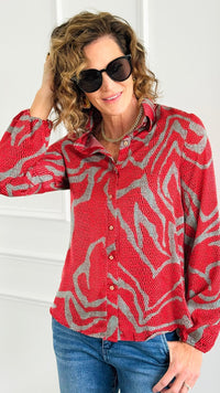 Jungle Rhythm Blouse-130 Long Sleeve Tops-BucketList-Coastal Bloom Boutique, find the trendiest versions of the popular styles and looks Located in Indialantic, FL