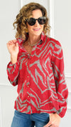 Jungle Rhythm Blouse-130 Long Sleeve Tops-BucketList-Coastal Bloom Boutique, find the trendiest versions of the popular styles and looks Located in Indialantic, FL