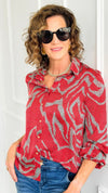 Jungle Rhythm Blouse-130 Long Sleeve Tops-BucketList-Coastal Bloom Boutique, find the trendiest versions of the popular styles and looks Located in Indialantic, FL