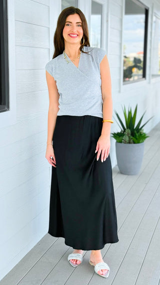 Just My Type Italian Skirt- Black