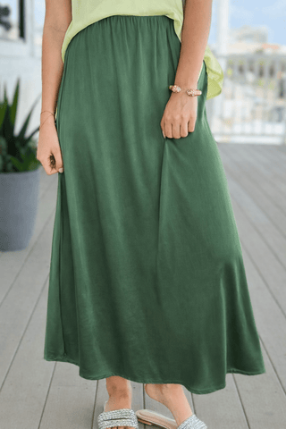 Just My Type Italian Skirt- Olive