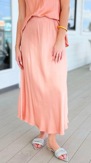 Just My Type Italian Skirt- Peach
