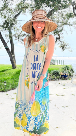 La Dolce Vita Citrus Italian Sleeveless Dress
