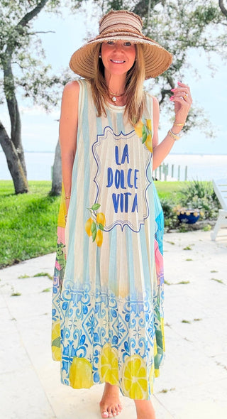 La Dolce Vita Citrus Italian Sleeveless Dress