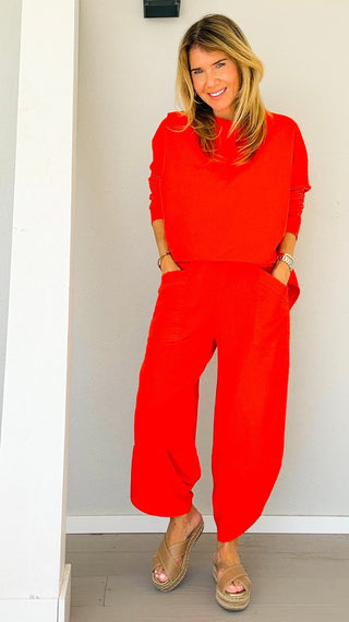 La Spezia Italian Barrel Cotton Set - Red Orange