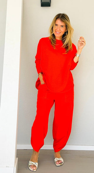 La Spezia Italian Barrel Cotton Set - Red Orange