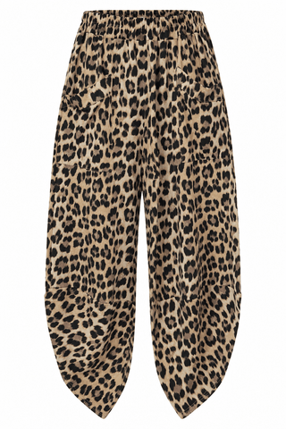 La Spezia Italian Barrel Pant - Leopard/Taupe