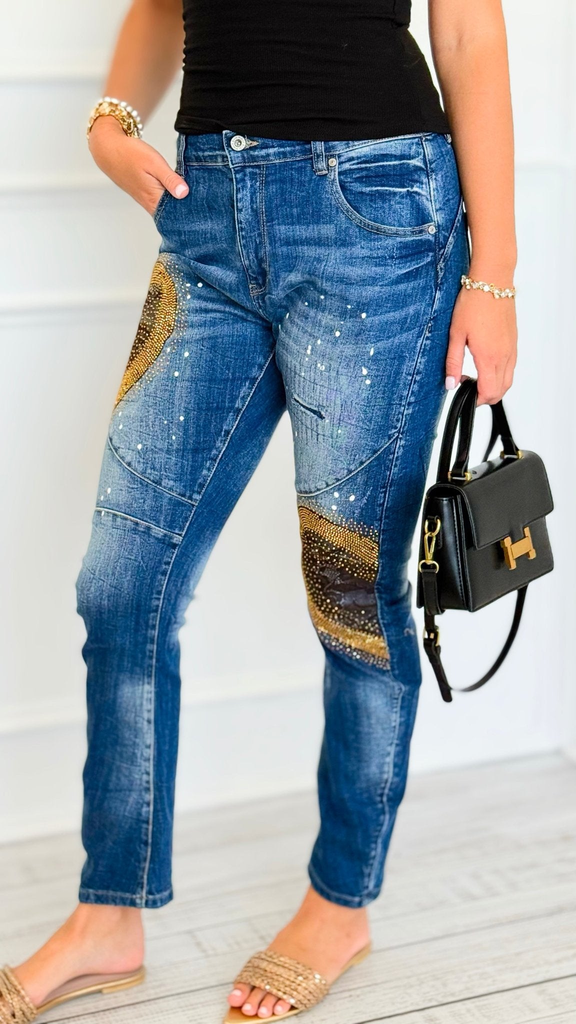 Lace & Luster Barrel Jeans-100 Pants-DIPINTO DI BLU-Coastal Bloom Boutique, find the trendiest versions of the popular styles and looks Located in Indialantic, FL