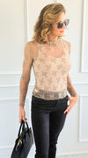 Lace Sheer Layering Top - Cocoa-130 Long Sleeve Tops-Zenana-Coastal Bloom Boutique, find the trendiest versions of the popular styles and looks Located in Indialantic, FL