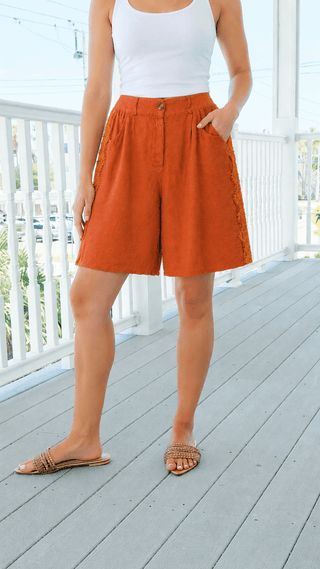 Lace the Day Italian Short- Rust