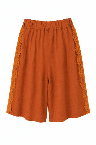 Lace the Day Italian Short- Rust