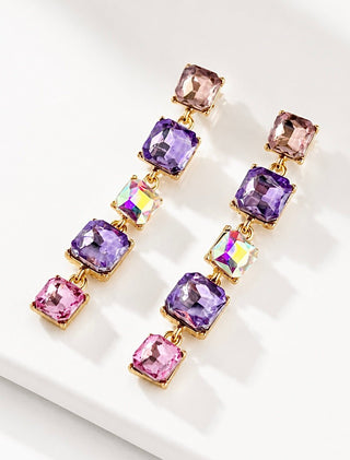 Lavender Square Drop Earrings