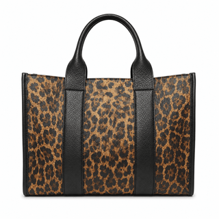 Leopard Capri Italian Leather Tote - Gold