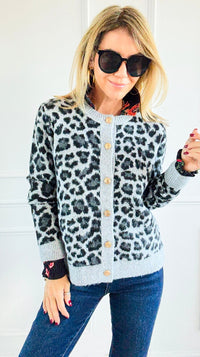 Leopard Luxe Knit Cardigan-150 Cardigans/Layers-Staccato-Coastal Bloom Boutique, find the trendiest versions of the popular styles and looks Located in Indialantic, FL