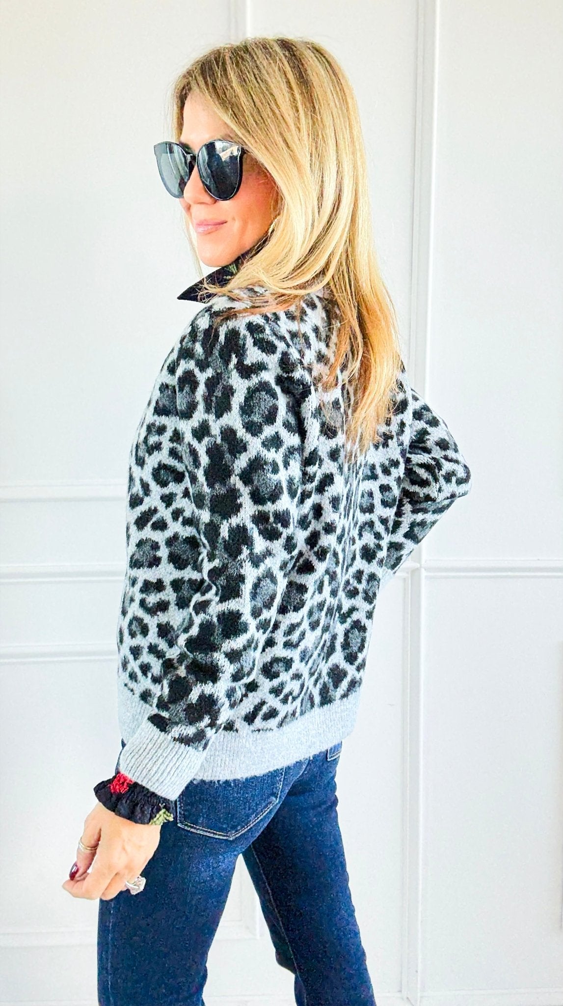 Leopard Luxe Knit Cardigan-150 Cardigans/Layers-Staccato-Coastal Bloom Boutique, find the trendiest versions of the popular styles and looks Located in Indialantic, FL