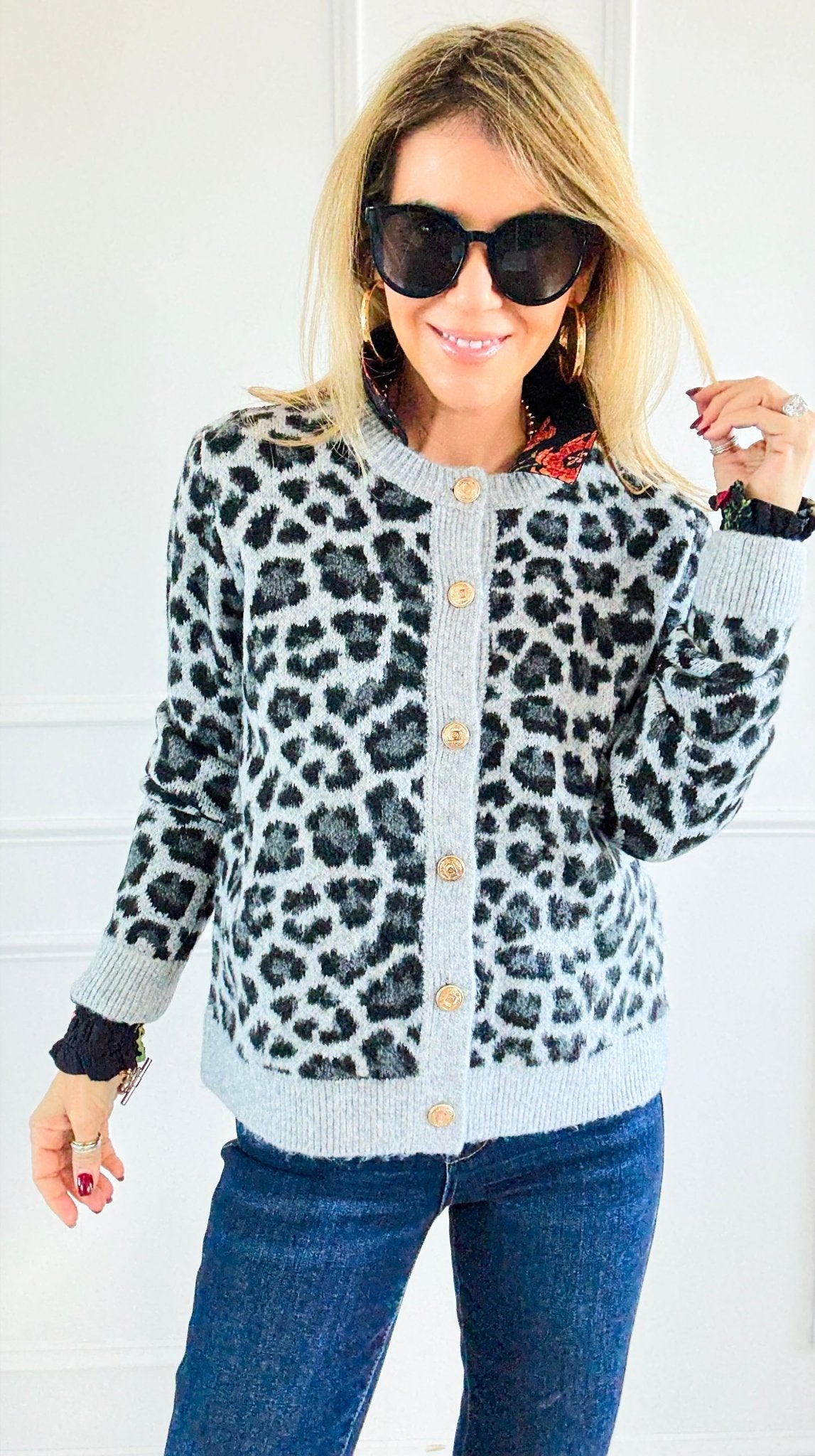Leopard Luxe Knit Cardigan-150 Cardigans/Layers-Staccato-Coastal Bloom Boutique, find the trendiest versions of the popular styles and looks Located in Indialantic, FL