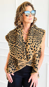 Leopard Soft Shawl Vest-150 Cardigans/Layers-NYW-Coastal Bloom Boutique, find the trendiest versions of the popular styles and looks Located in Indialantic, FL