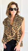 Leopard Soft Shawl Vest-150 Cardigans/Layers-NYW-Coastal Bloom Boutique, find the trendiest versions of the popular styles and looks Located in Indialantic, FL