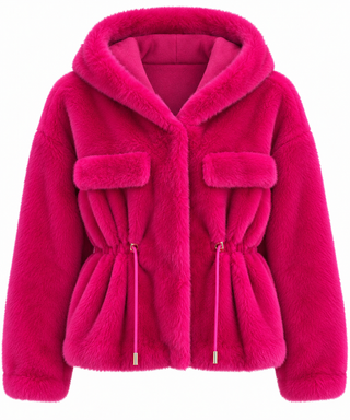 Cozy Cinch Italian Fur Jacket - Fuchsia