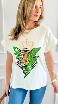 Lightning King Italian Graphic Tee-110 Short Sleeve Tops-FIRSTAGE-Coastal Bloom Boutique, find the trendiest versions of the popular styles and looks Located in Indialantic, FL