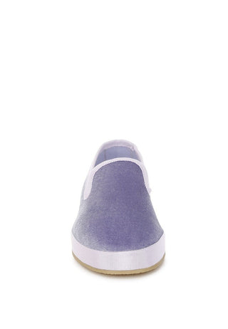Lightweight Velvet Slip On Flat - Lilac