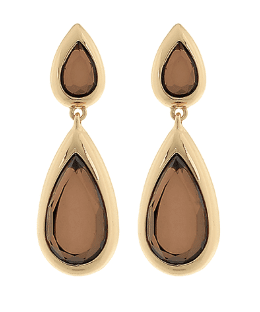 Liquid Light Drop Earrings - Brown/Gold