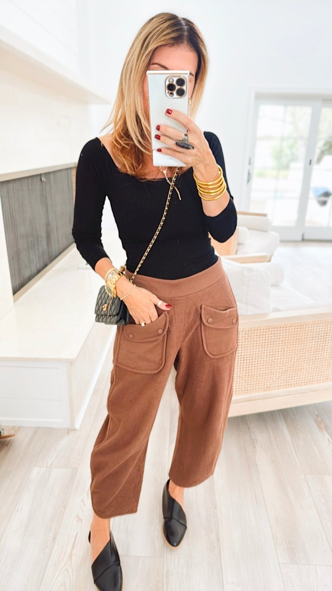 Lounge Luxe Cropped Pants - Brown-100 Pants-Blu Pepper-Coastal Bloom Boutique, find the trendiest versions of the popular styles and looks Located in Indialantic, FL