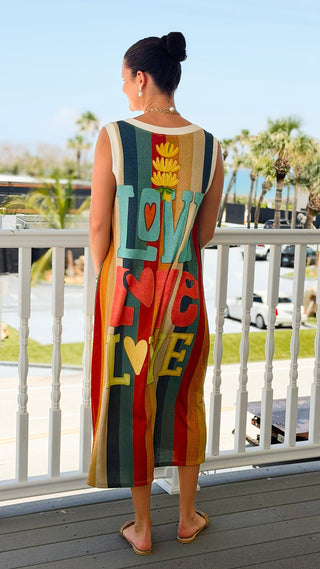 Lovebird Lagoon Italian Sleeveless Maxi Dress