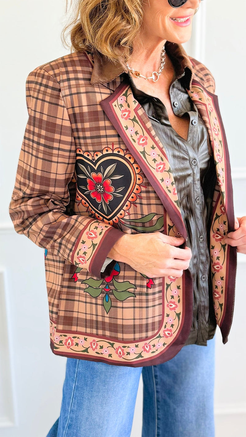 Lover's Garden Italian Blazer-160 Jackets-Italianissimo-Coastal Bloom Boutique, find the trendiest versions of the popular styles and looks Located in Indialantic, FL