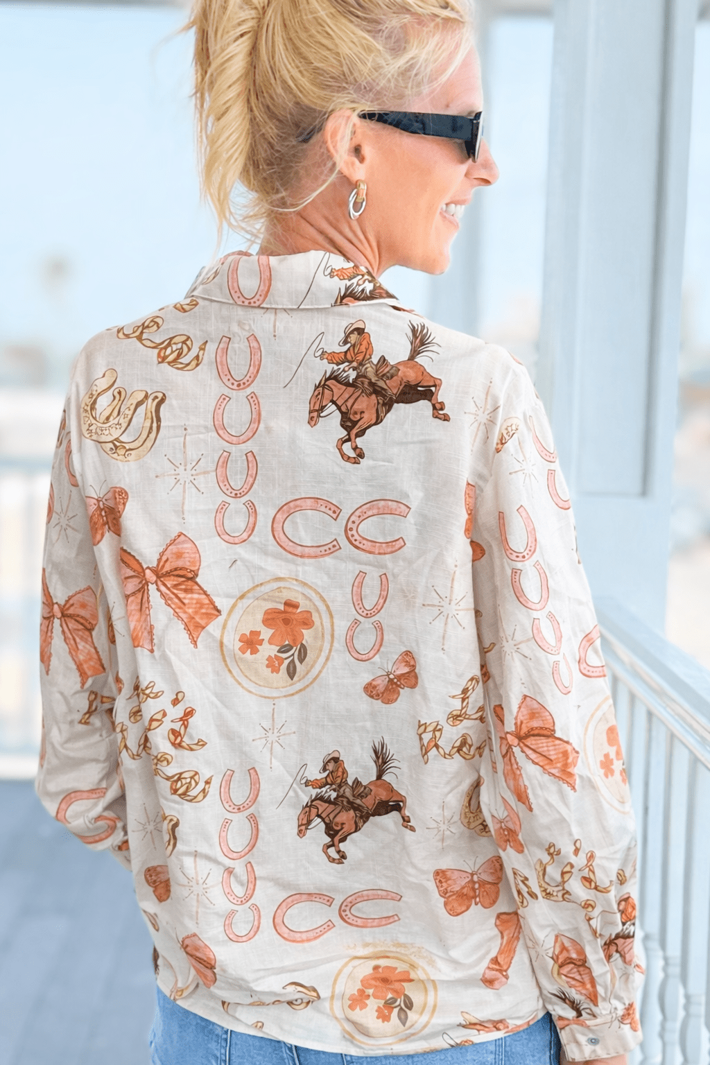 Lucky Ride Button Down Top