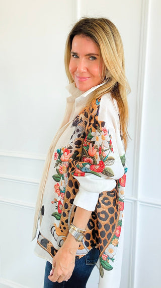 Lucky You Italian Button Top- Ivory